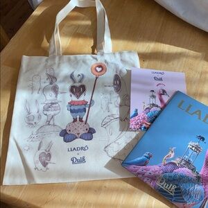 Lladró & Dulk Spanish artist from Valencia Spain Canvas Tote Bag w brochure New